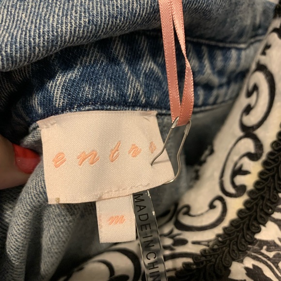 Entro Blue and Leopard Print Jean Jacket - Picture 6 of 7